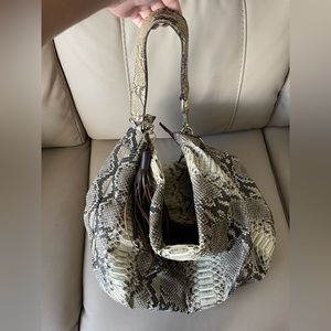 Large Pinotto python snakeskin hobo bag with zipper